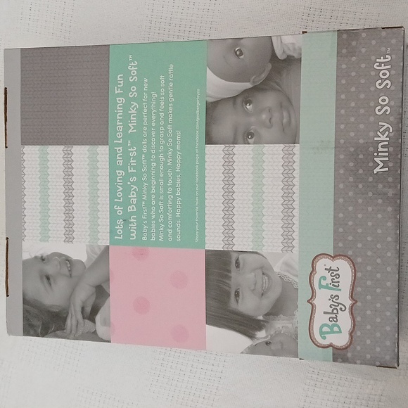 2019 Baby's First Minky So Soft Rattle Doll, Dark Warm Pink - Picture 2 of 2